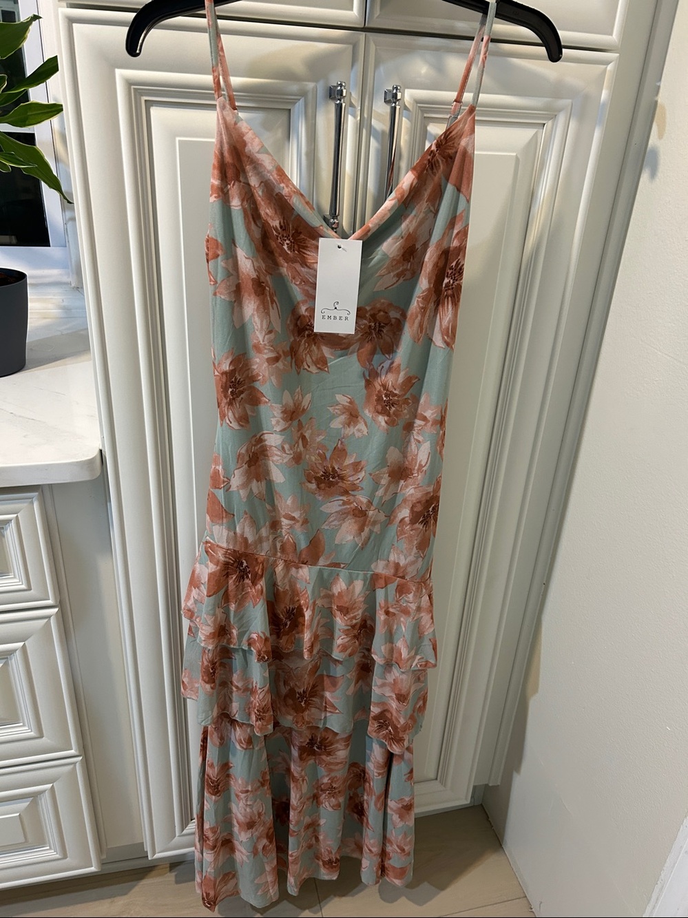Ember Floral Maxi Dress in Sage and Rust